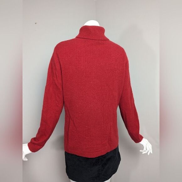 Ann Taylor Red cashmere turtleneck size Large Petite - Picture 6 of 6